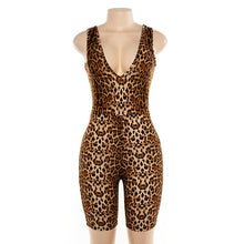 Load image into Gallery viewer, Sexy V-neck Sleeveless Women Playsuits Backless Slim Lady Bodycon Playsuit Tiger Leopard Printed Rompers Club Body Mujer GV230